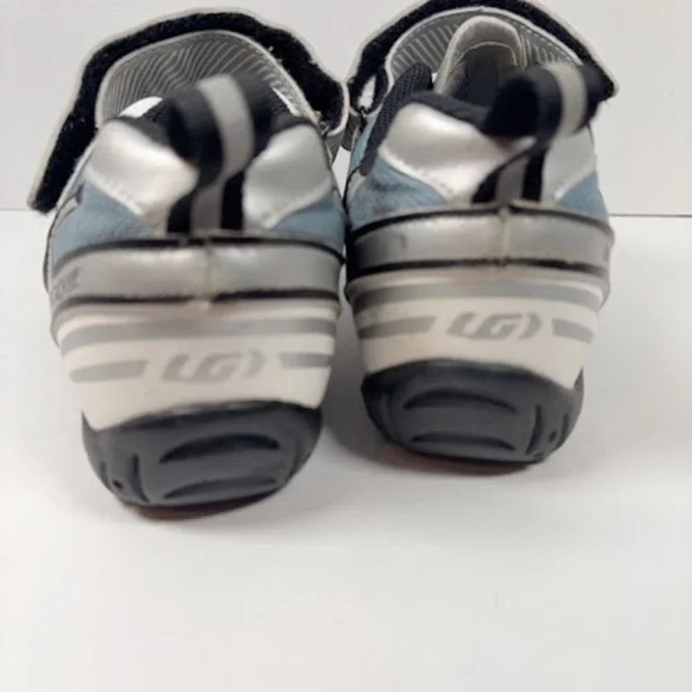 Garneau Ergo Grip Cycling Shoes Mens US Size 7.5 EUR 40 UK 6.5 Silver White Blue